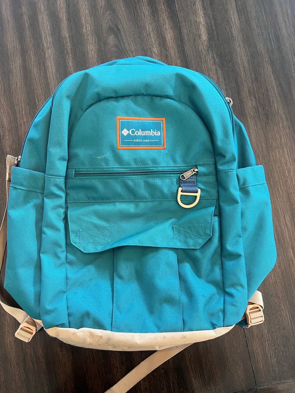 Columbia Teal and Tan Backpack